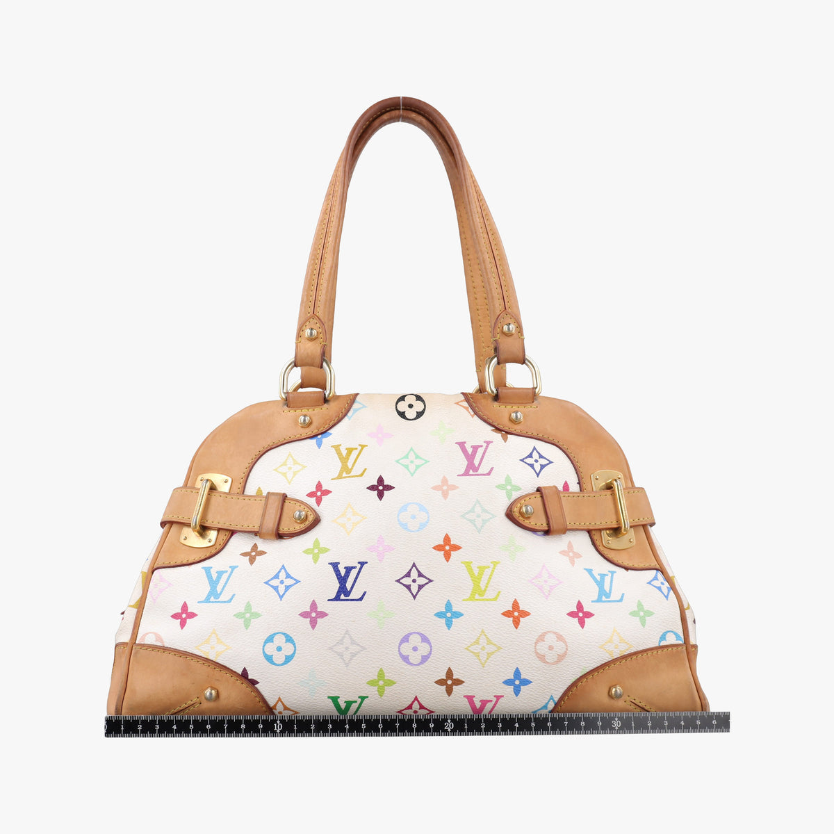 Pre-owned Louis Vuitton CLAUDIA white Monogram Multicolor M40193 handbag | stylenewstar