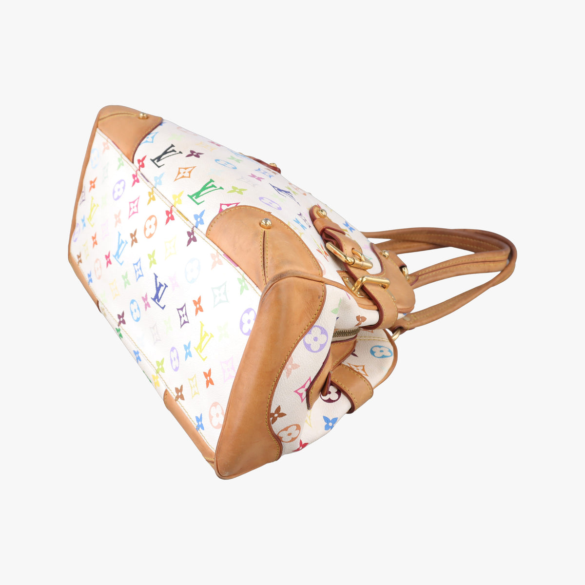 Pre-owned Louis Vuitton CLAUDIA white Monogram Multicolor M40193 handbag | stylenewstar