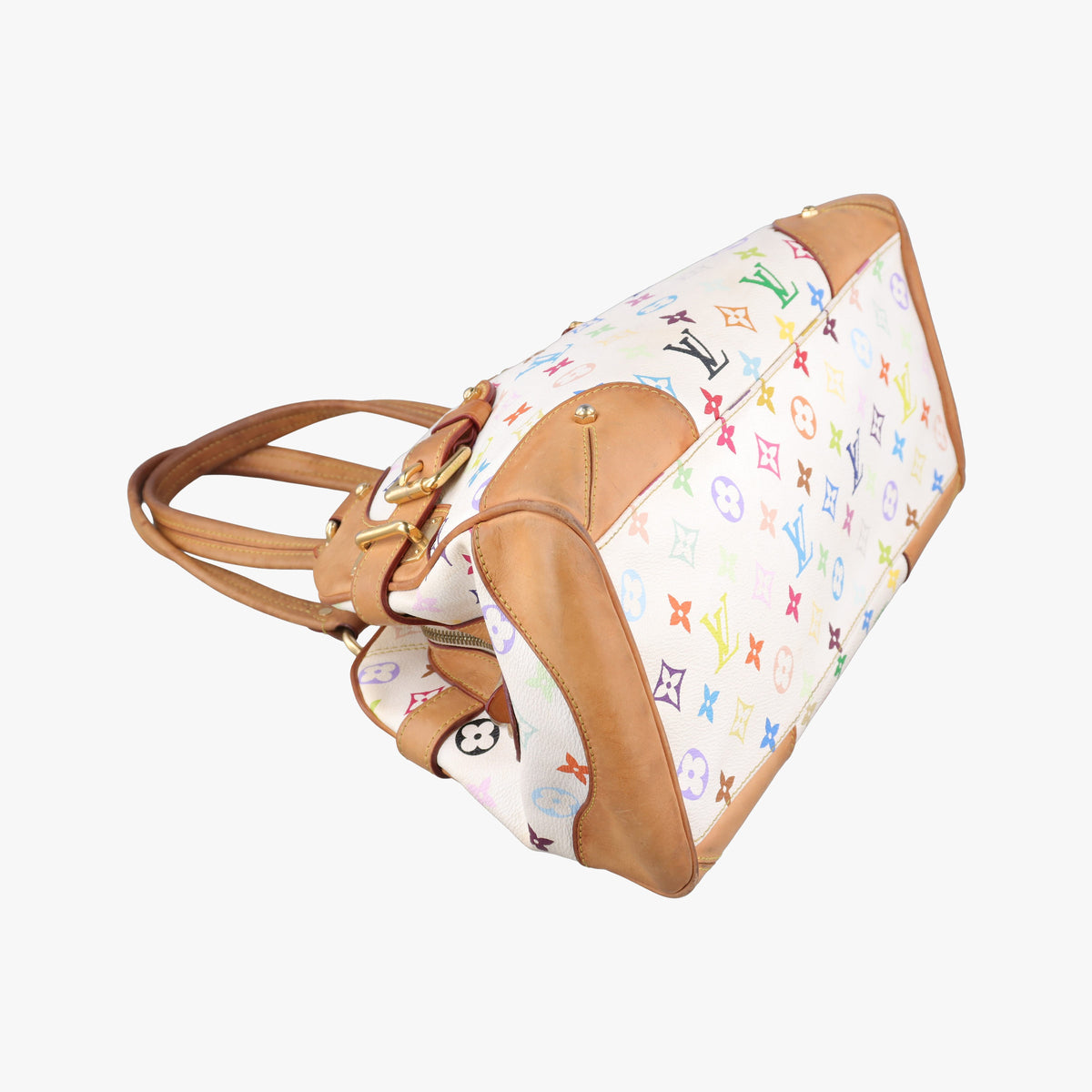 Pre-owned Louis Vuitton CLAUDIA white Monogram Multicolor M40193 handbag | stylenewstar
