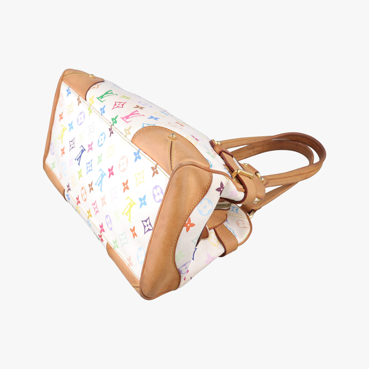 Pre-owned Louis Vuitton CLAUDIA white Monogram Multicolor M40193 handbag | stylenewstar
