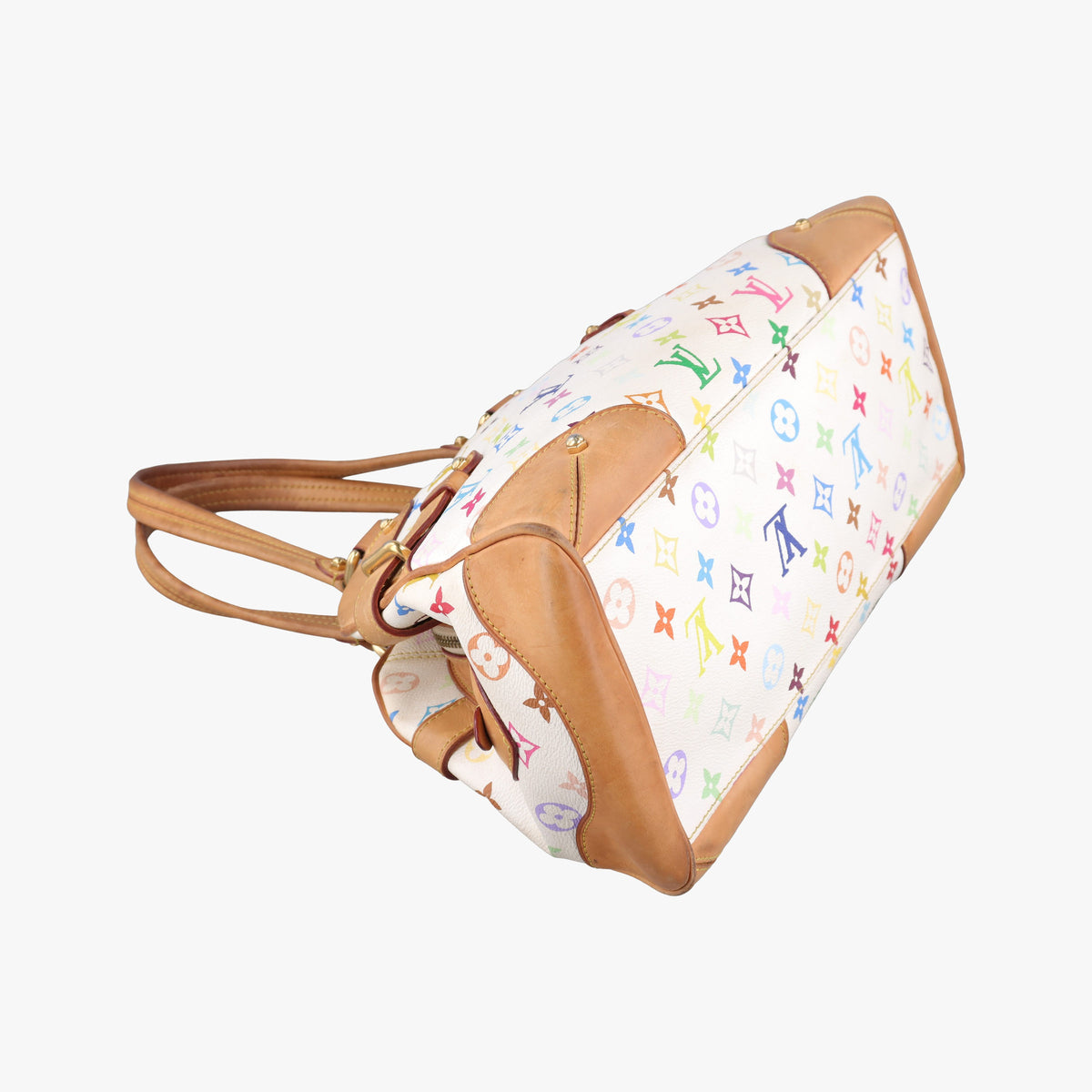 Pre-owned Louis Vuitton CLAUDIA white Monogram Multicolor M40193 handbag | stylenewstar