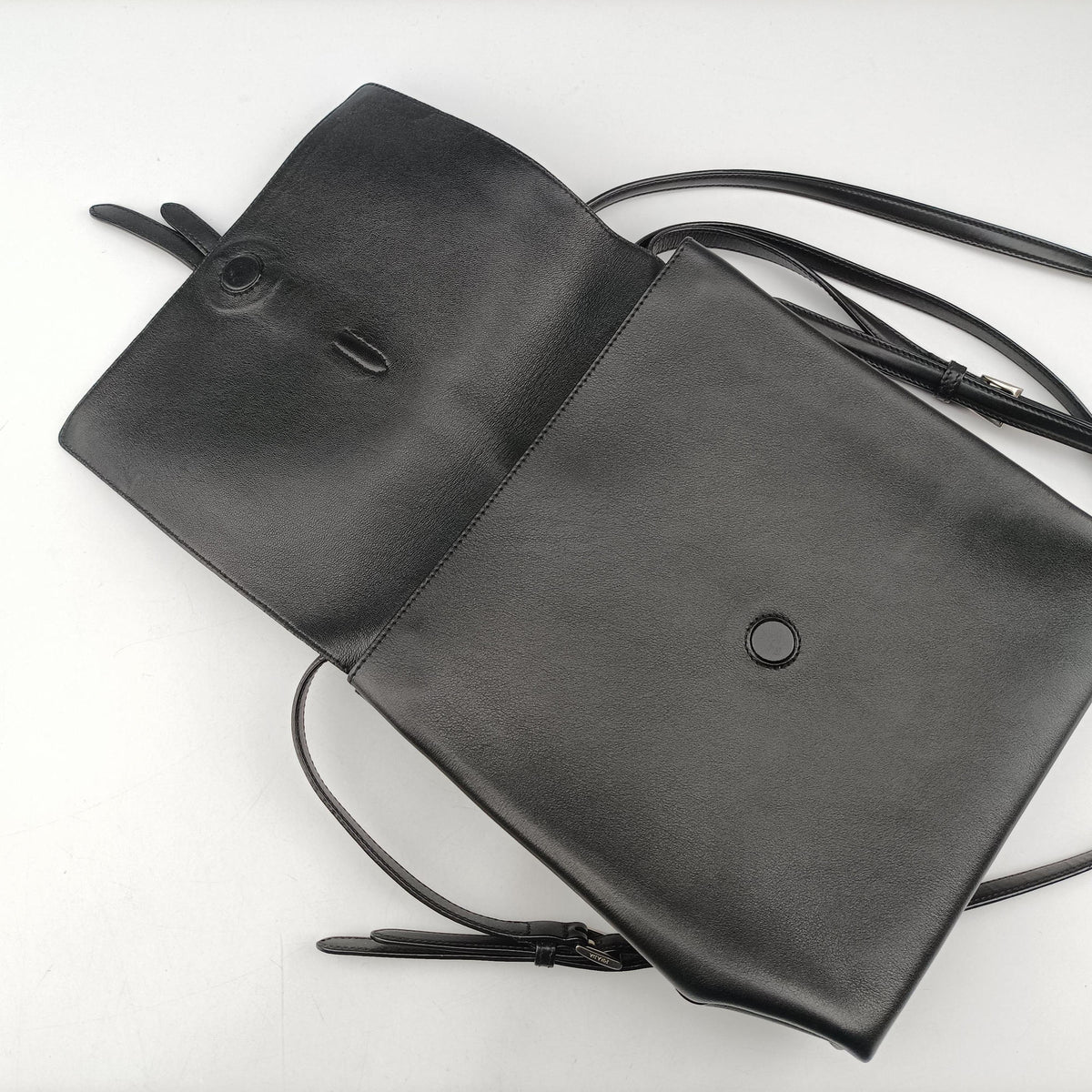 Pre-owned Prada Double Handle Turn Lock Black x White Leather  shoulderbag | stylenewstar