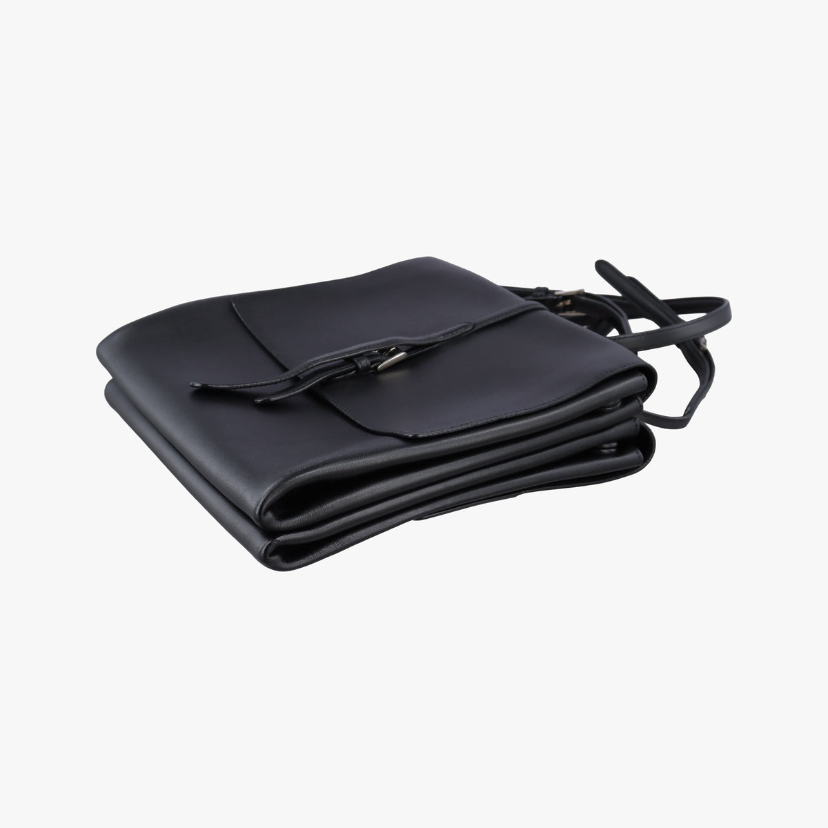 Pre-owned Prada Double Handle Turn Lock Black x White Leather  shoulderbag | stylenewstar
