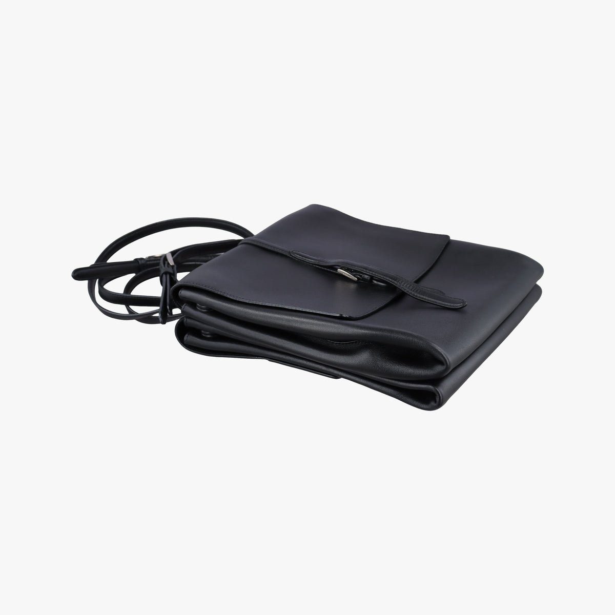 Pre-owned Prada Double Handle Turn Lock Black x White Leather  shoulderbag | stylenewstar