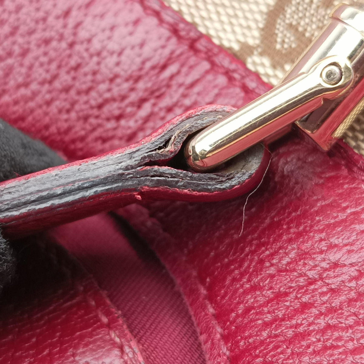 Pre-owned Gucci New Jackie Burgundy Leather×canvas 124407 shoulderbag | stylenewstar