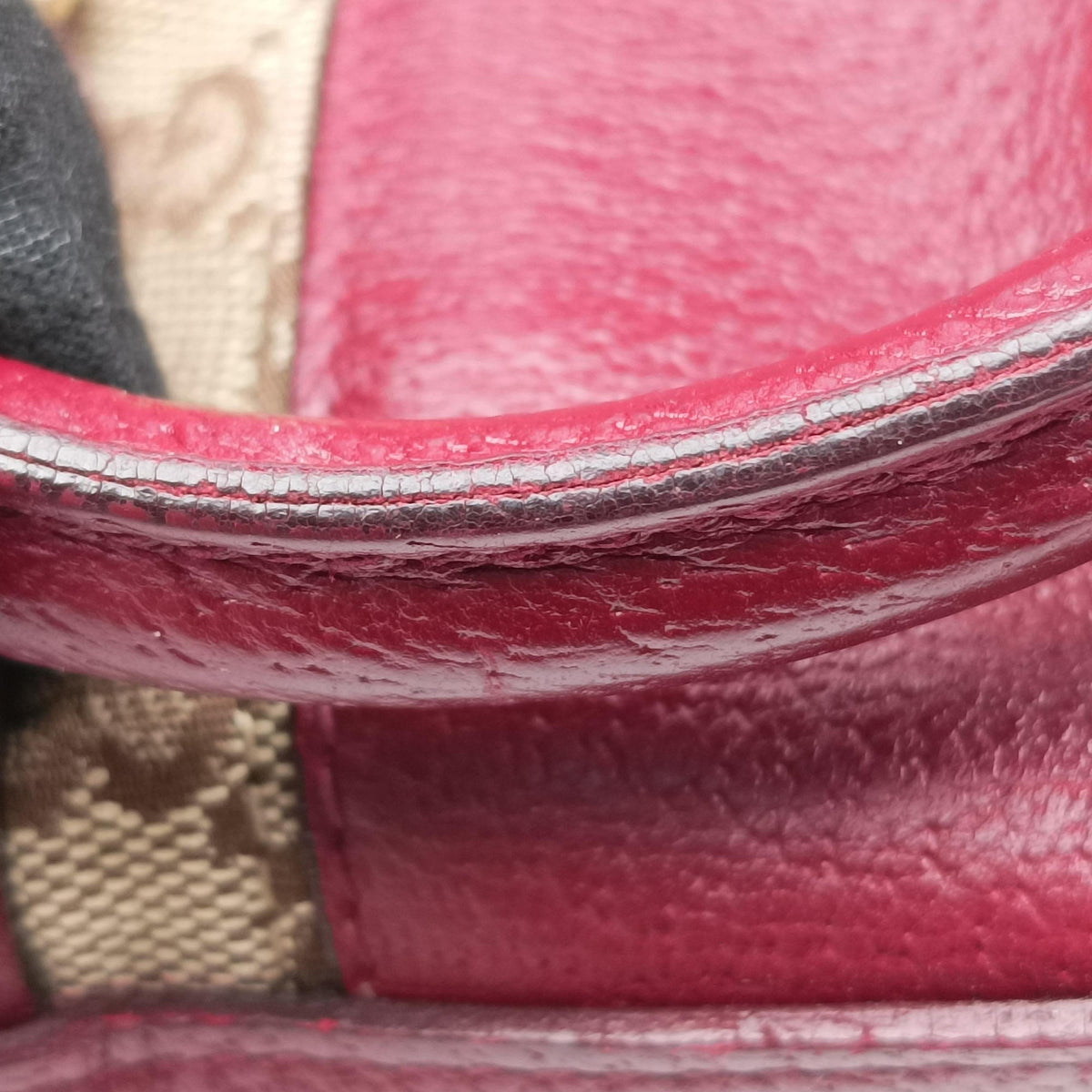 Pre-owned Gucci New Jackie Burgundy Leather×canvas 124407 shoulderbag | stylenewstar
