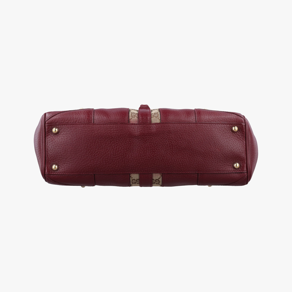 Pre-owned Gucci New Jackie Burgundy Leather×canvas 124407 shoulderbag | stylenewstar