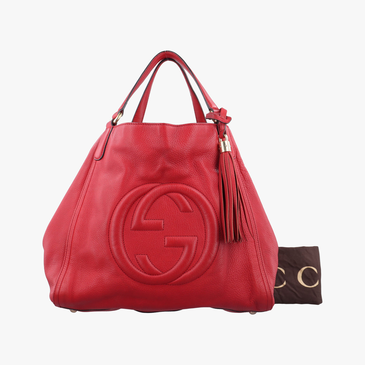 Pre-owned Gucci Soho Red Leather 282309 handbag | stylenewstar