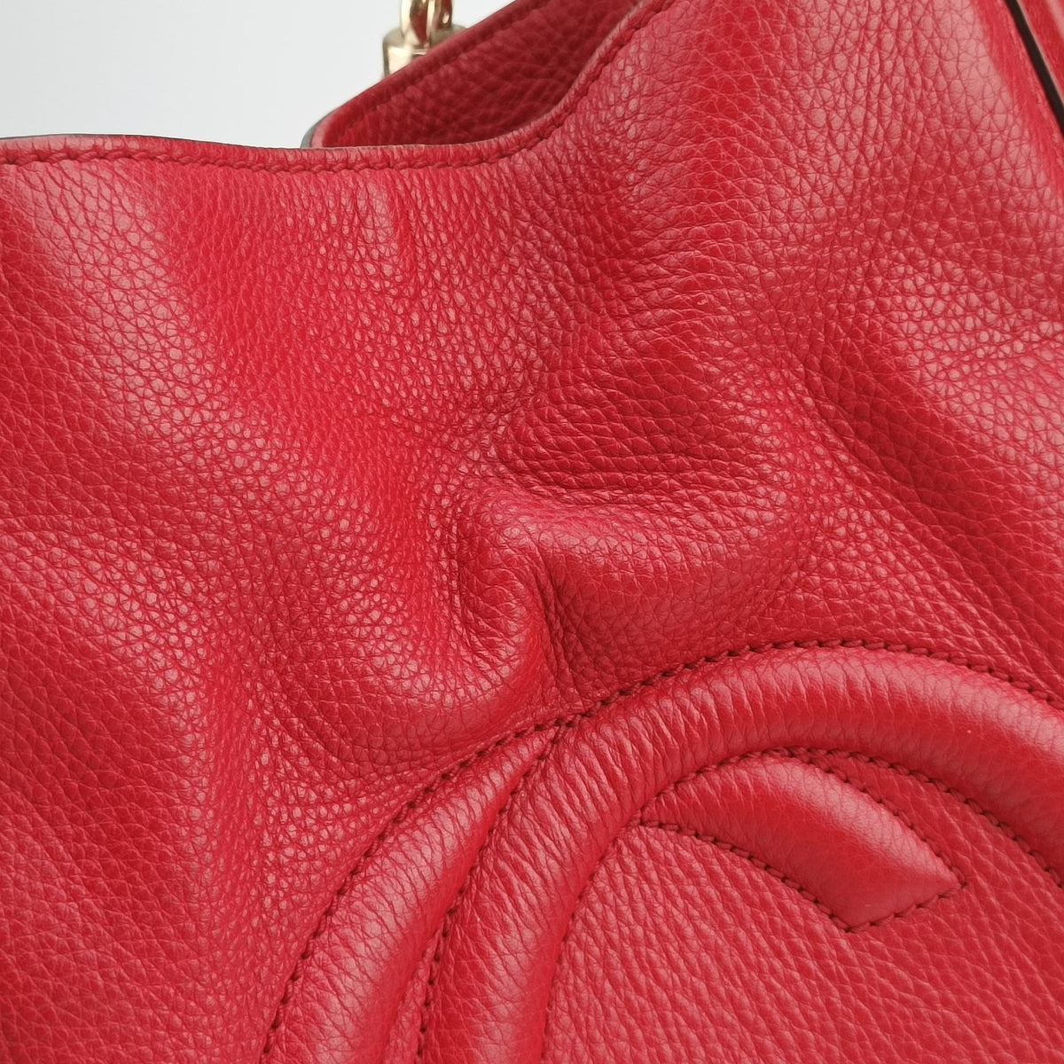 Pre-owned Gucci Soho Red Leather 282309 handbag | stylenewstar