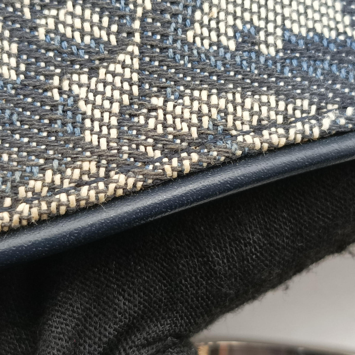 Pre-owned Christian Dior Saddle Navy Jacquard  shoulderbag | stylenewstar