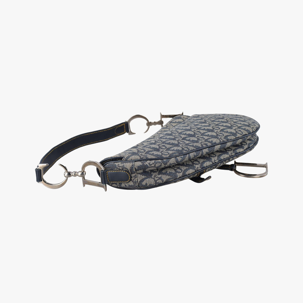 Pre-owned Christian Dior Saddle Navy Jacquard  shoulderbag | stylenewstar