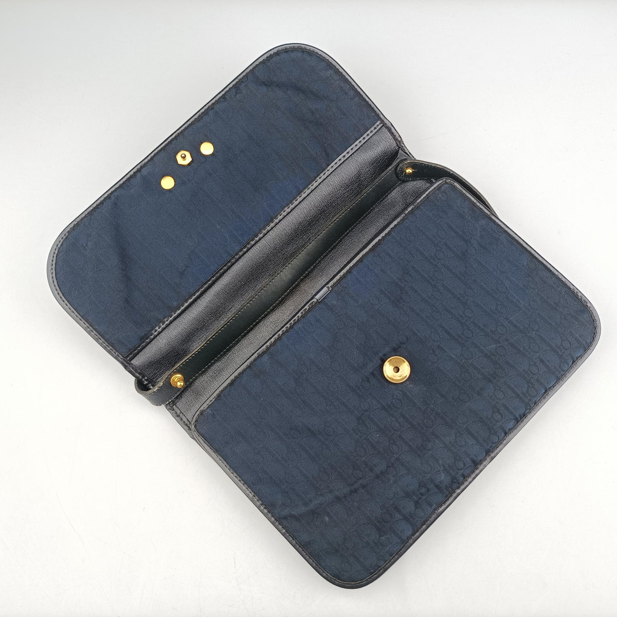 Pre-owned Christian Dior Trotter Navy Canvas  shoulderbag | stylenewstar