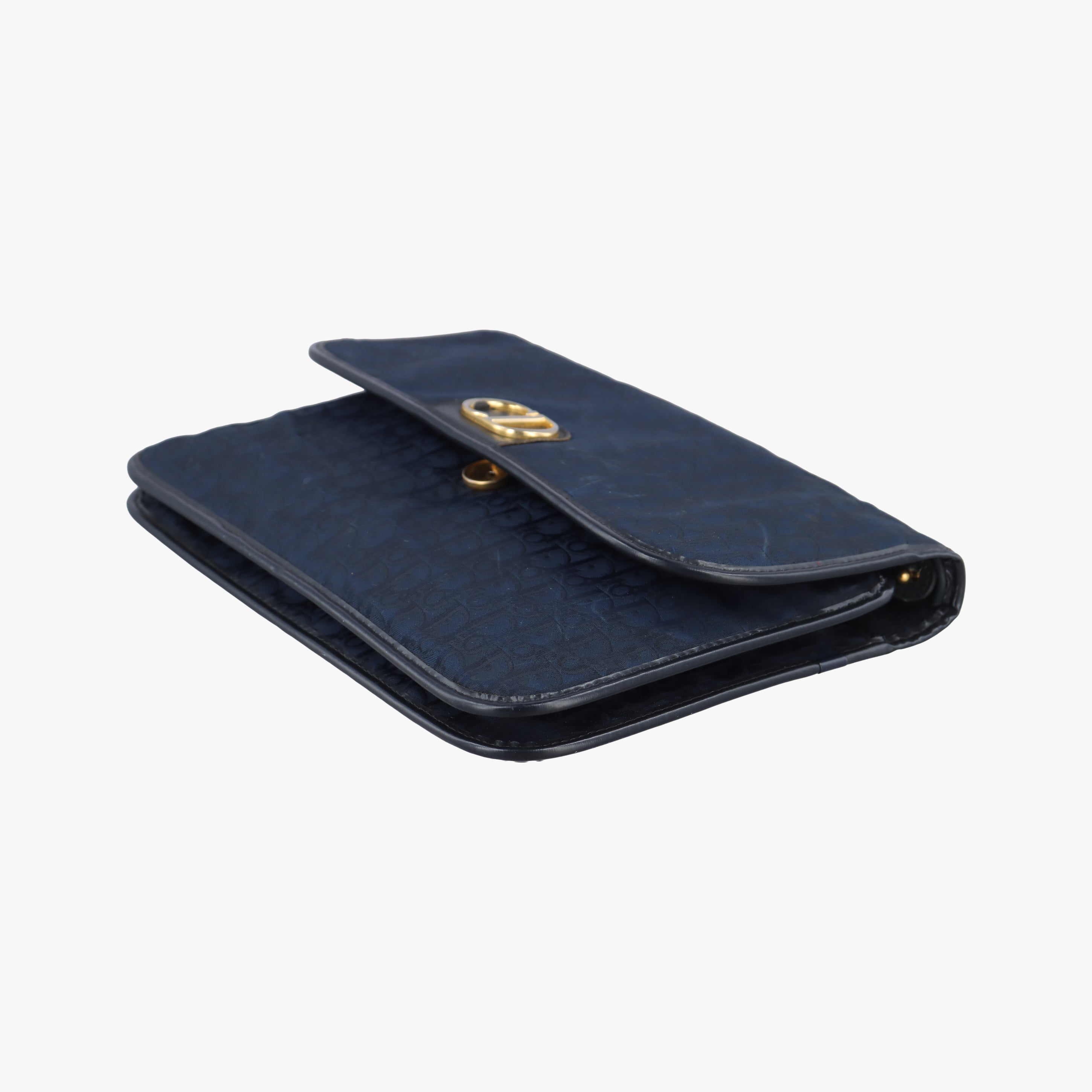 Pre-owned Christian Dior Trotter Navy Canvas  shoulderbag | stylenewstar