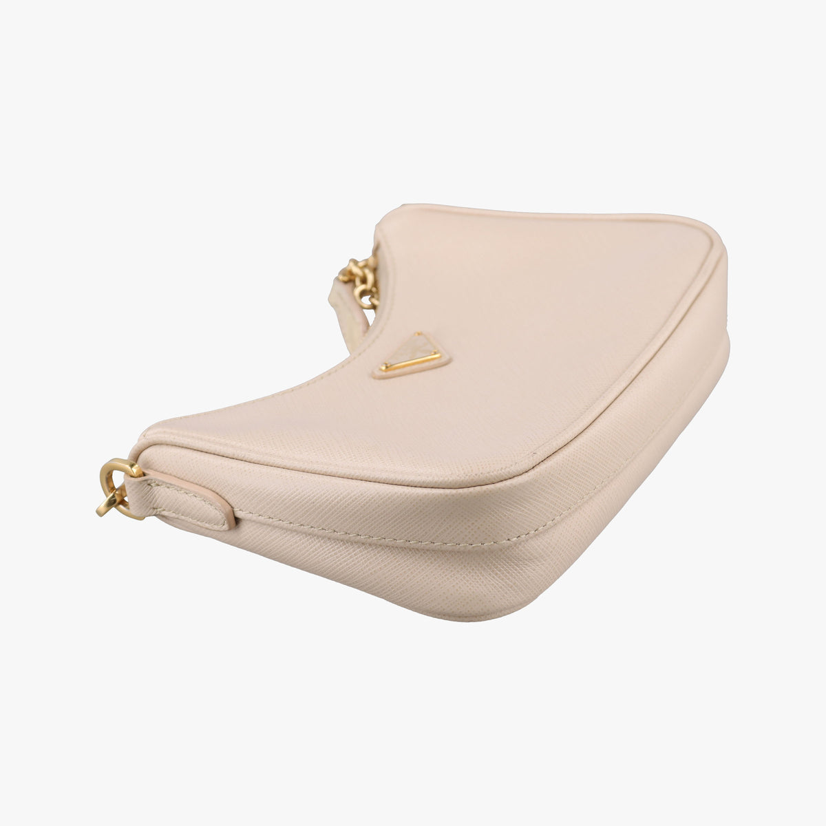 Secondhand Prada Re-Edition 2005 Beige SAFFIANO Leather 1BH204 shoulderbag | stylenewstar