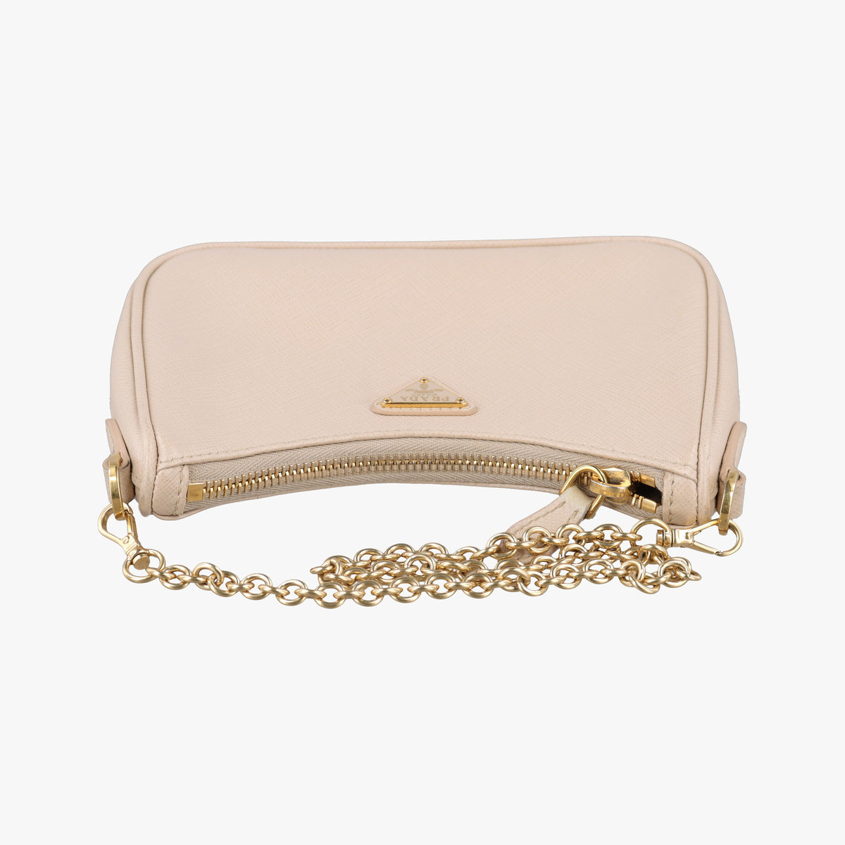 Secondhand Prada Re-Edition 2005 Beige SAFFIANO Leather 1BH204 shoulderbag | stylenewstar