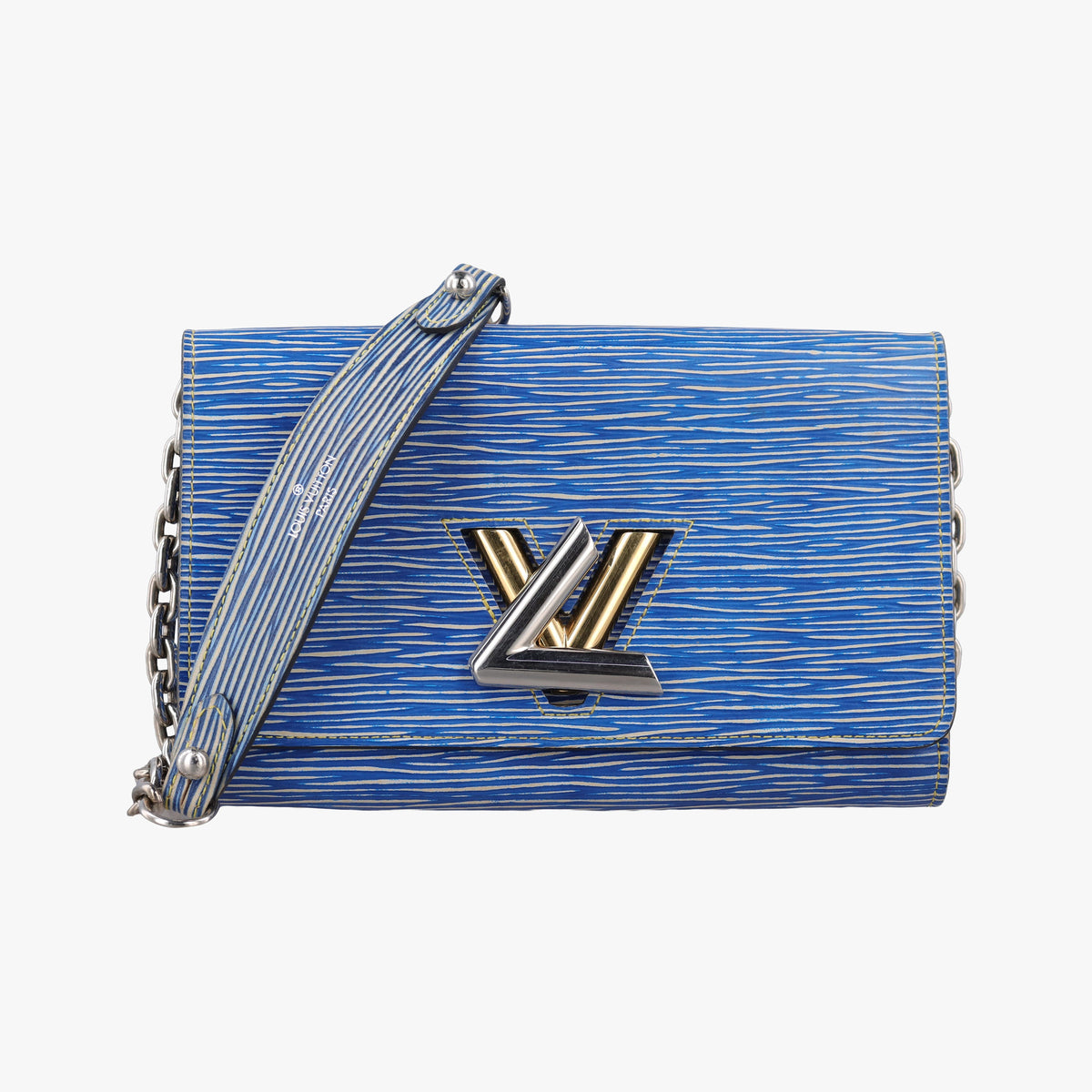 Pre-owned Louis Vuitton Portefeuille Twist Denim blue Epi M61036 shoulderbag | stylenewstar
