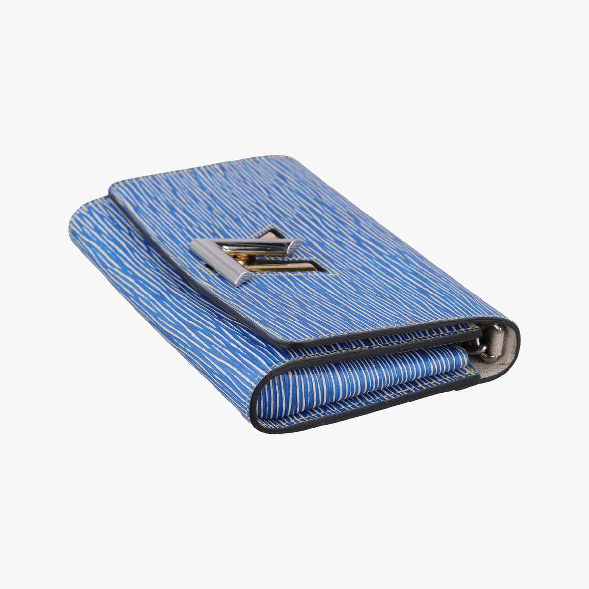 Pre-owned Louis Vuitton Portefeuille Twist Denim blue Epi M61036 shoulderbag | stylenewstar