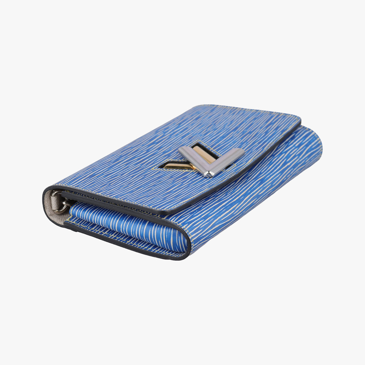 Pre-owned Louis Vuitton Portefeuille Twist Denim blue Epi M61036 shoulderbag | stylenewstar
