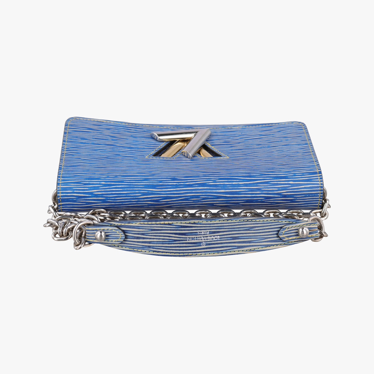 Pre-owned Louis Vuitton Portefeuille Twist Denim blue Epi M61036 shoulderbag | stylenewstar