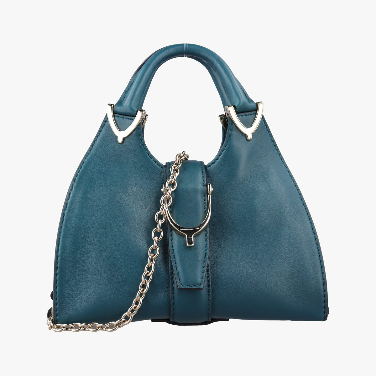 Pre-owned Gucci Stirrup Green Leather 277515 shoulderbag | stylenewstar