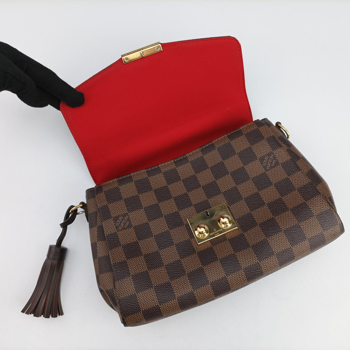 Secondhand Louis Vuitton Croisette Ebene Damier Canvas N53000 shoulderbag | stylenewstar