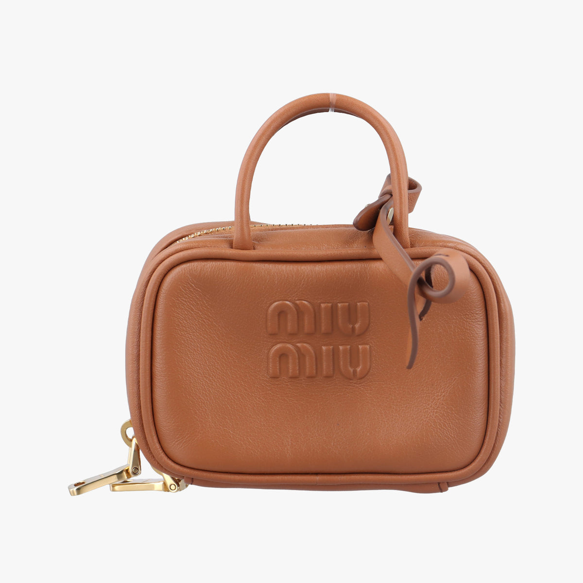 Pre-owned Miu Miu Beau Micro Brown Leather  handbag | stylenewstar
