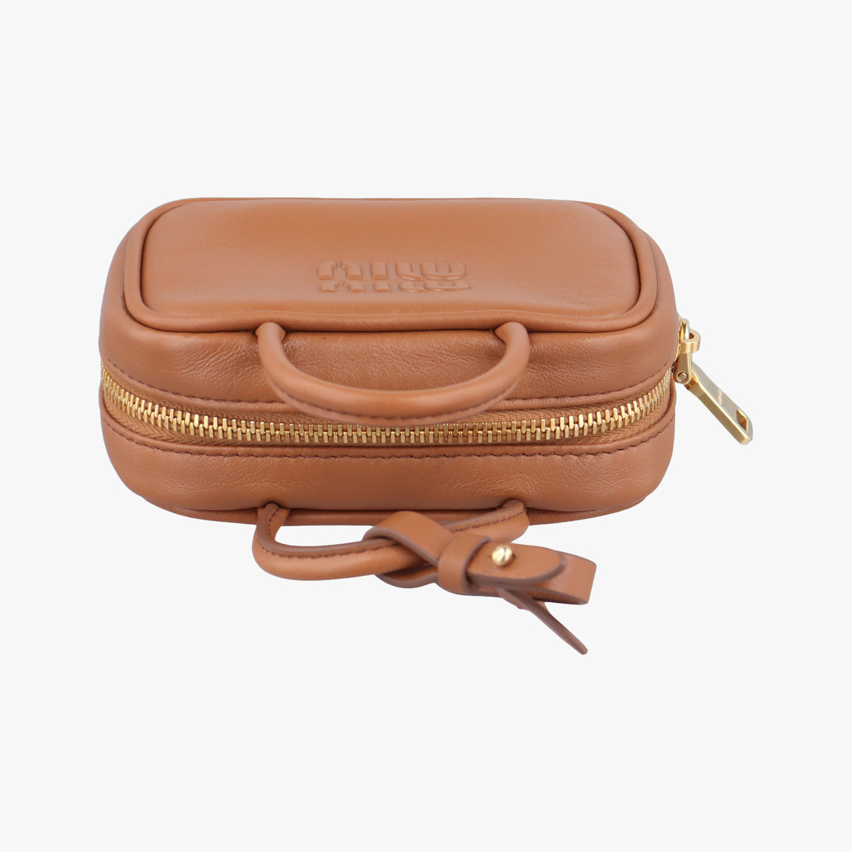 Pre-owned Miu Miu Beau Micro Brown Leather  handbag | stylenewstar