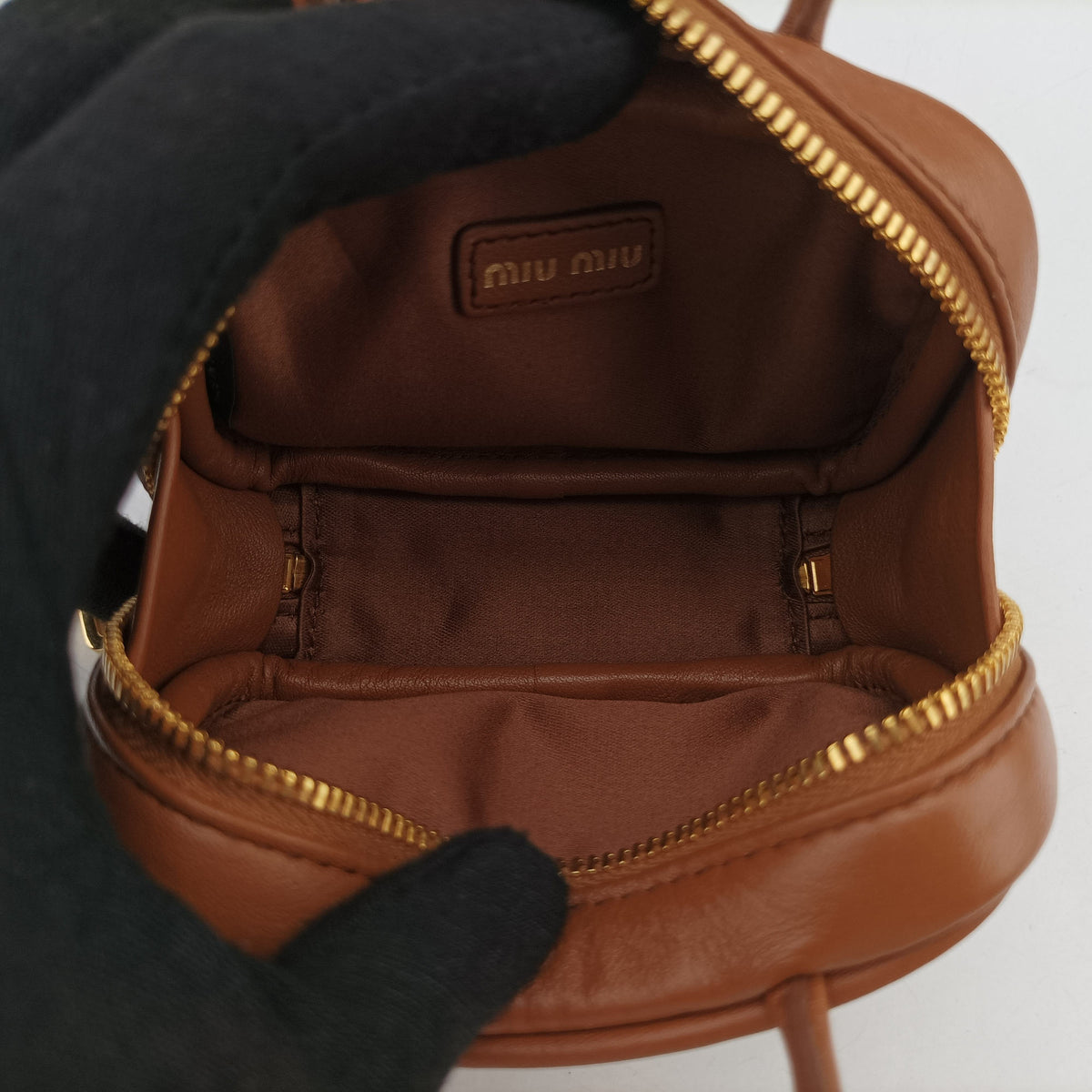 Pre-owned Miu Miu Beau Micro Brown Leather  handbag | stylenewstar