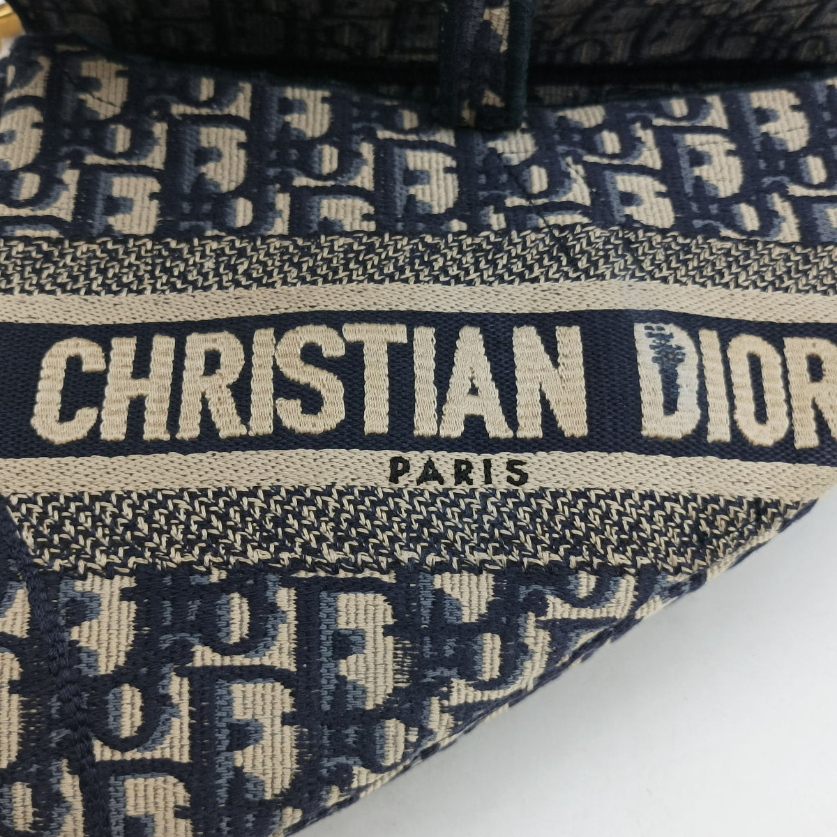 Secondhand Christian Dior Saddle Navy Jacquard  shoulderbag | stylenewstar