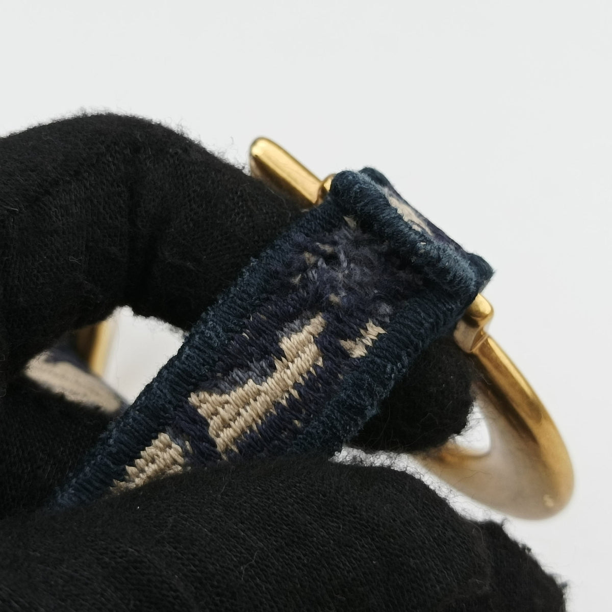 Secondhand Christian Dior Saddle Navy Jacquard  shoulderbag | stylenewstar