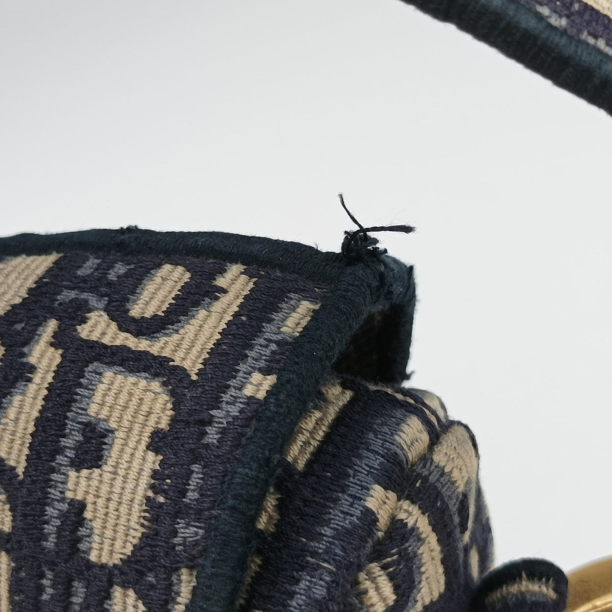 Secondhand Christian Dior Saddle Navy Jacquard  shoulderbag | stylenewstar