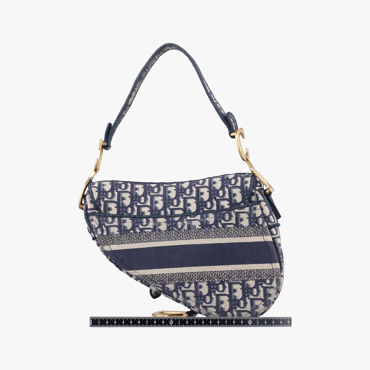 Secondhand Christian Dior Saddle Navy Jacquard  shoulderbag | stylenewstar