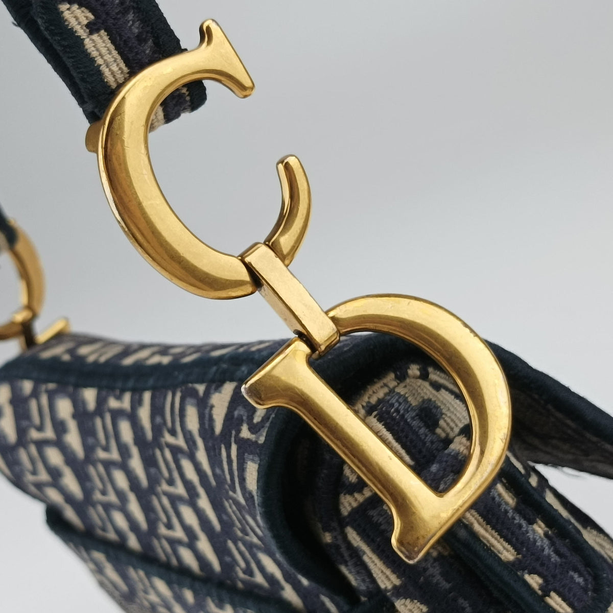 Secondhand Christian Dior Saddle Navy Jacquard  shoulderbag | stylenewstar
