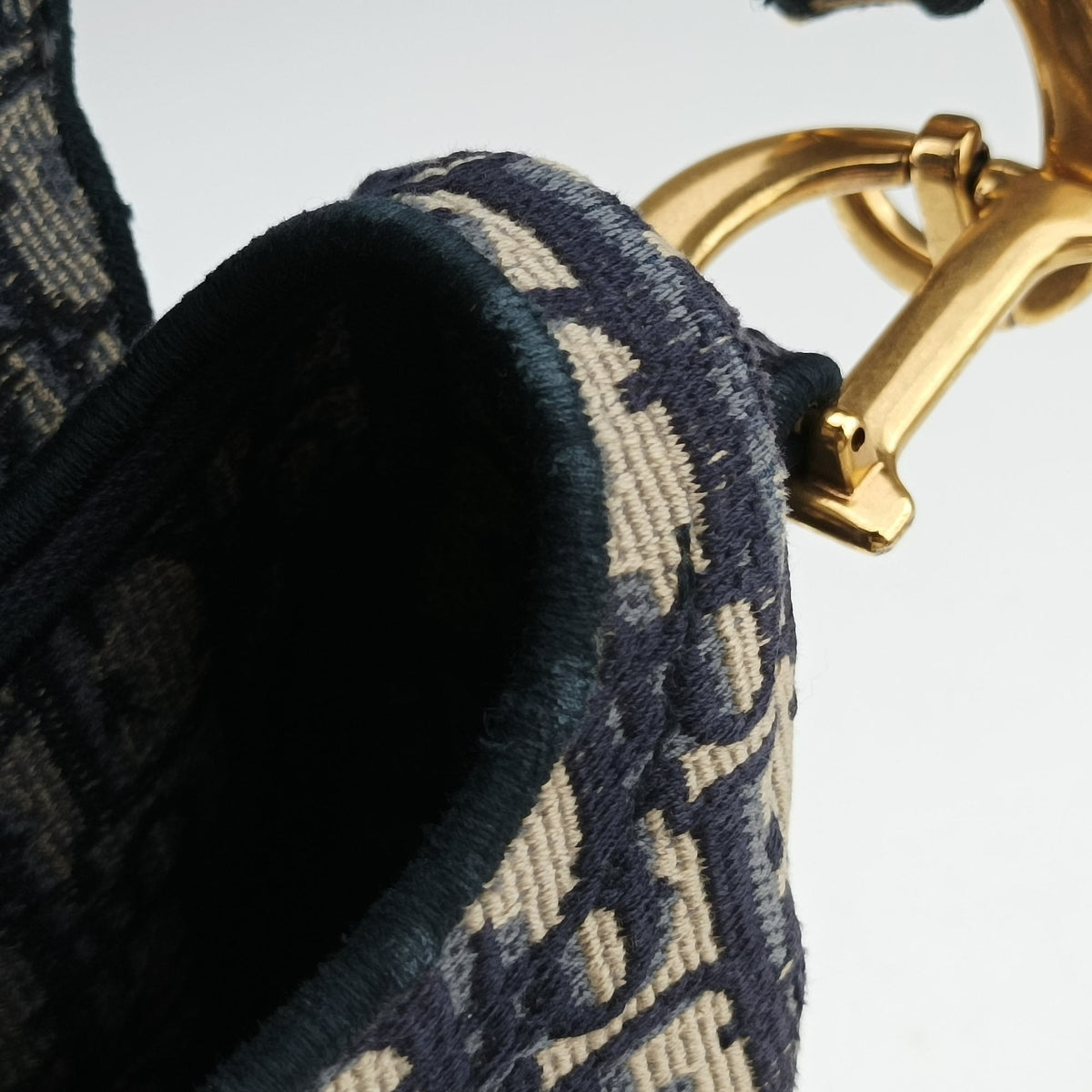 Secondhand Christian Dior Saddle Navy Jacquard  shoulderbag | stylenewstar