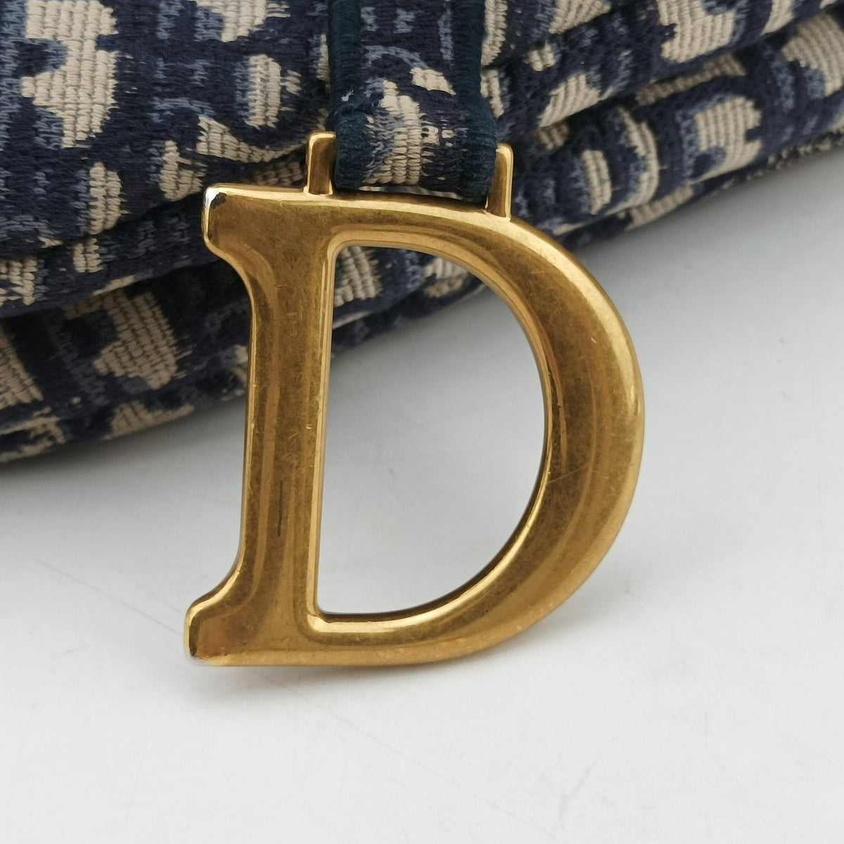 Secondhand Christian Dior Saddle Navy Jacquard  shoulderbag | stylenewstar