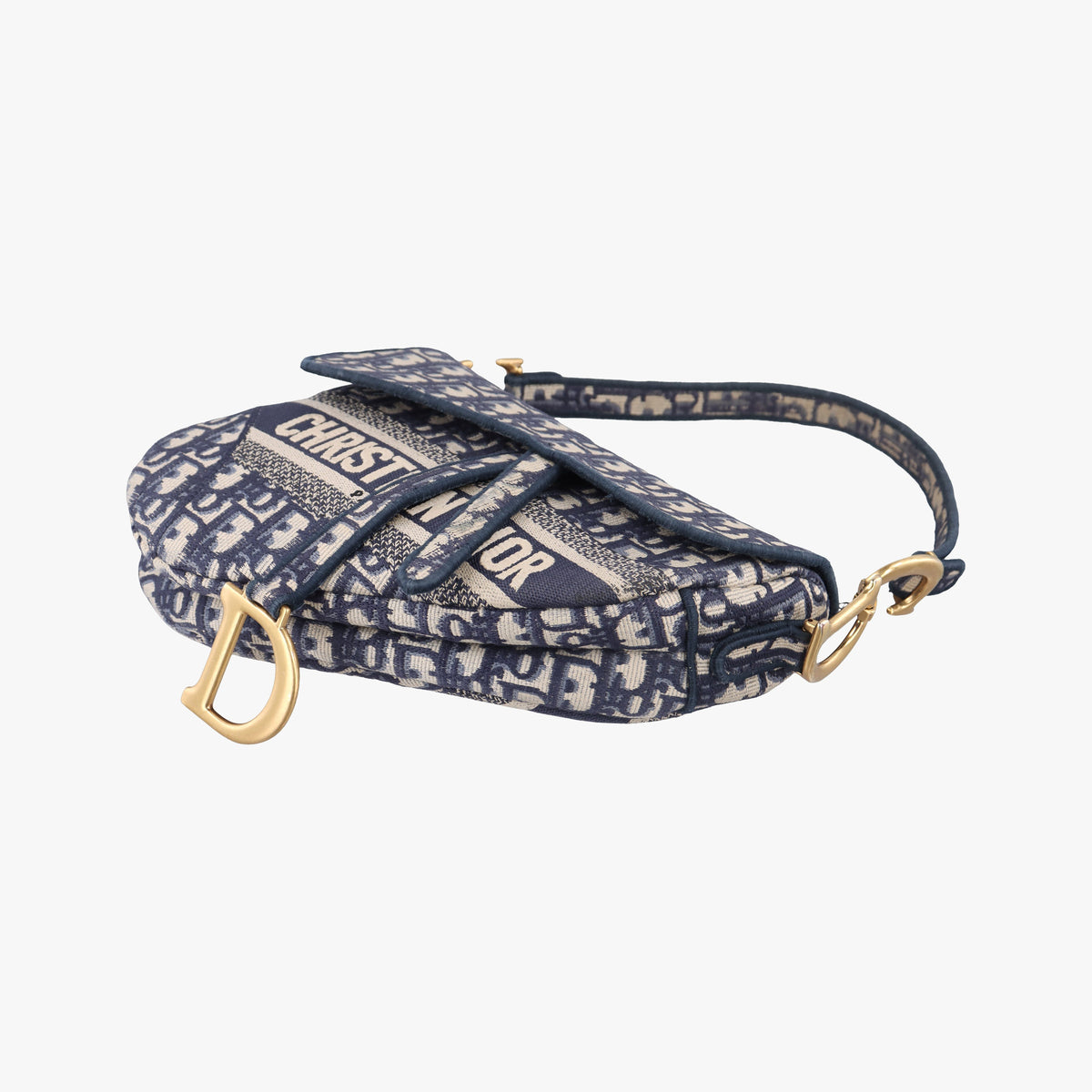 Secondhand Christian Dior Saddle Navy Jacquard  shoulderbag | stylenewstar