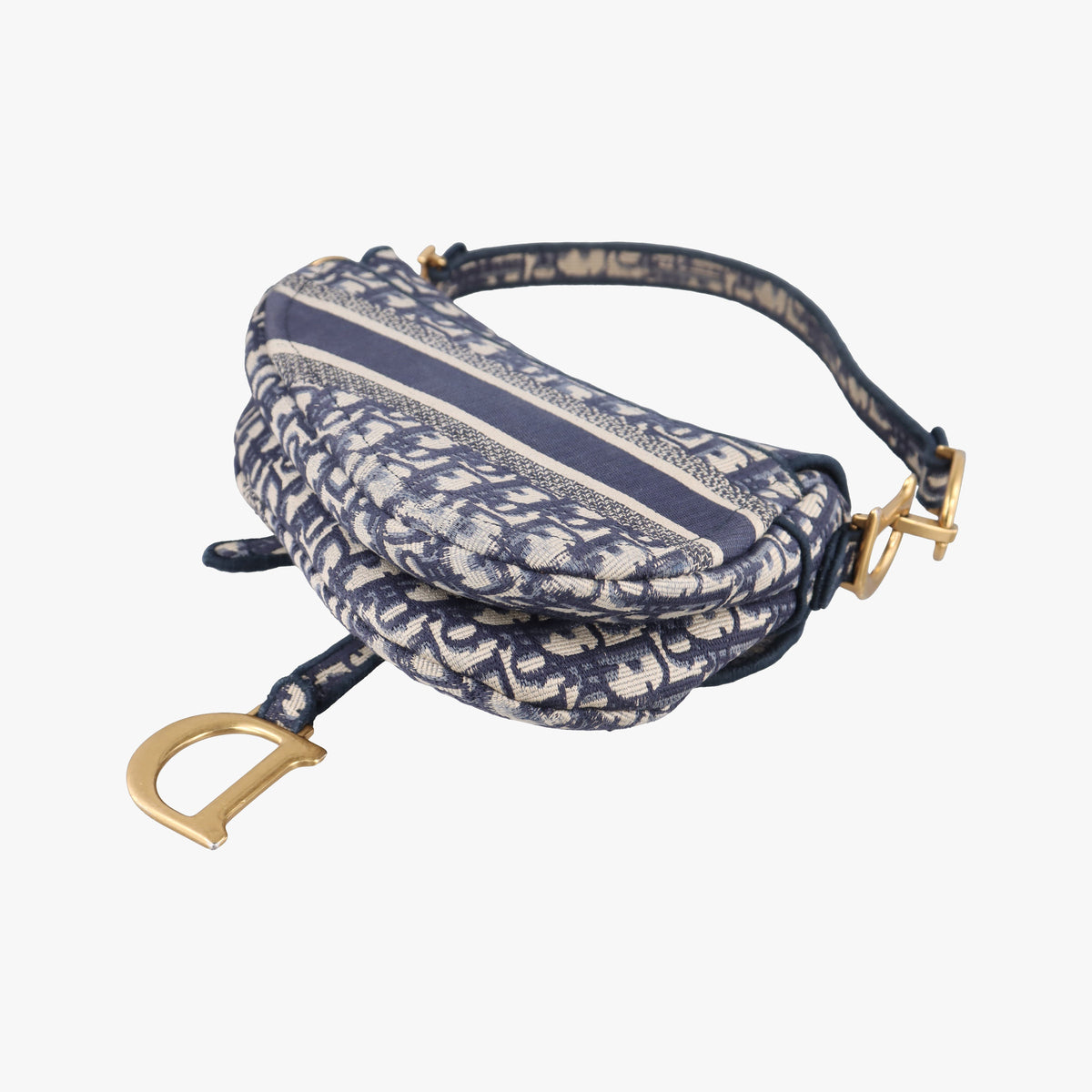 Secondhand Christian Dior Saddle Navy Jacquard  shoulderbag | stylenewstar
