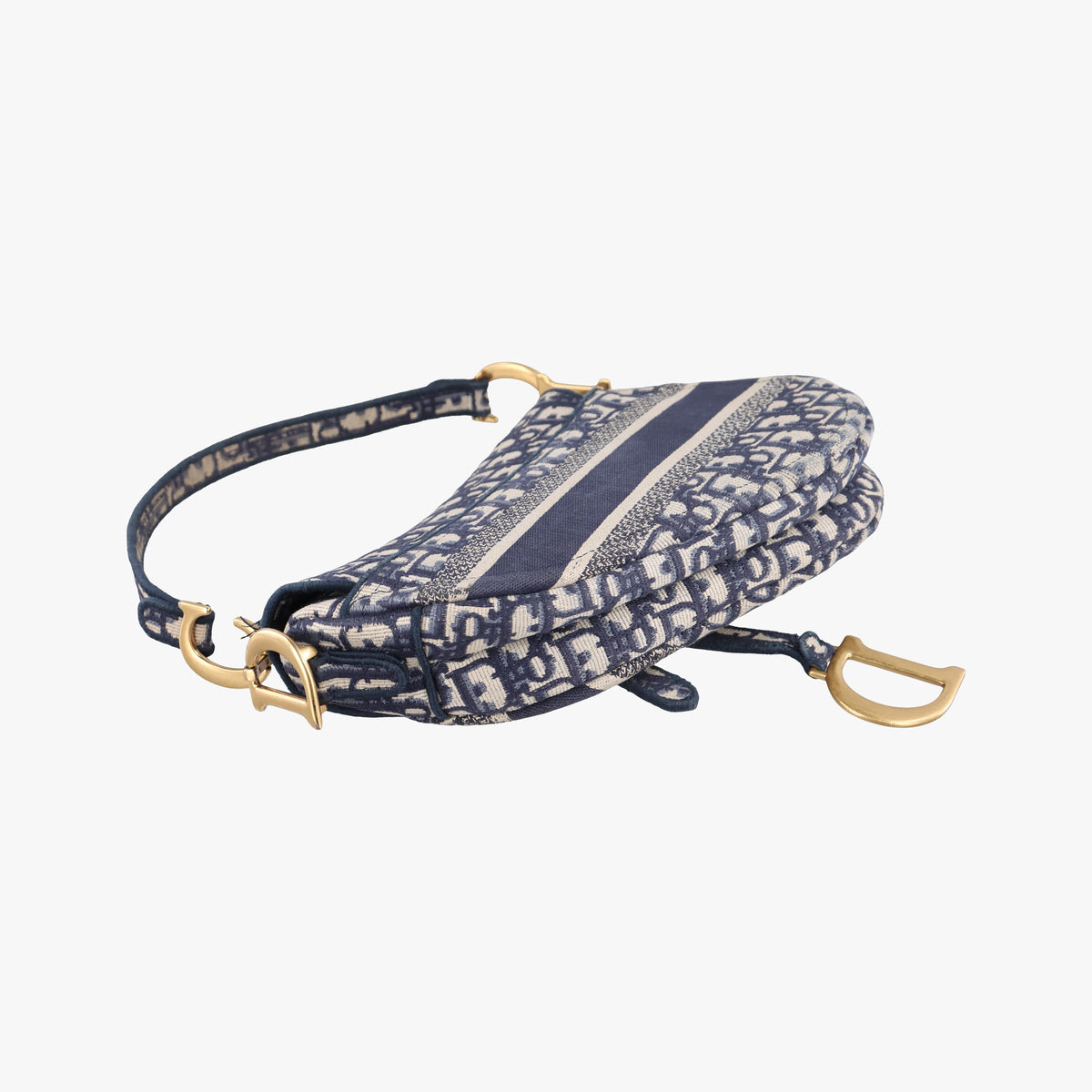Secondhand Christian Dior Saddle Navy Jacquard  shoulderbag | stylenewstar