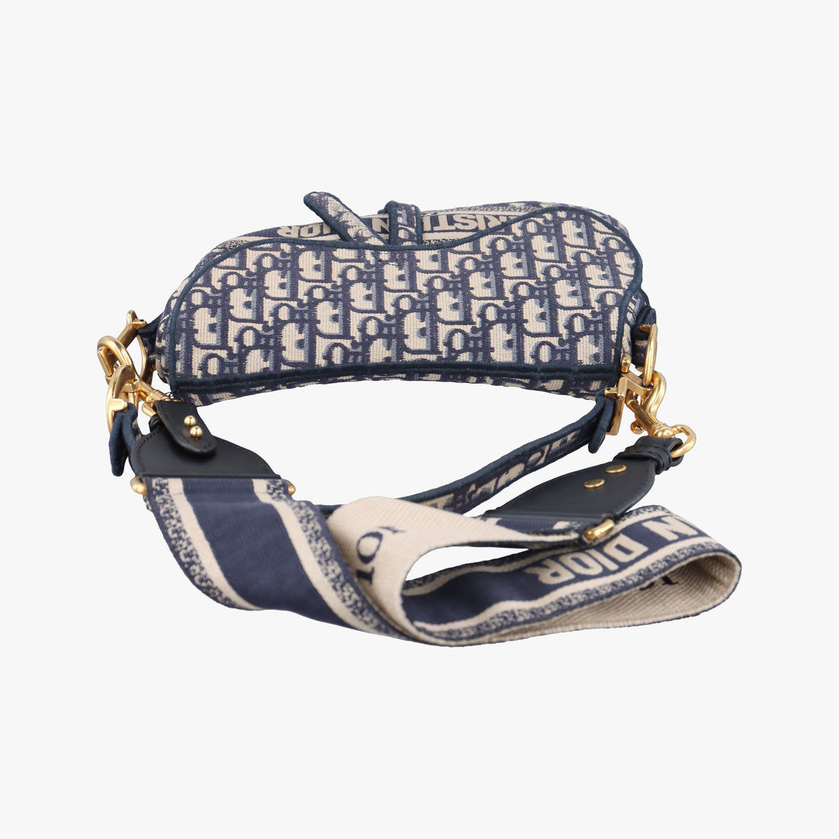 Secondhand Christian Dior Saddle Navy Jacquard  shoulderbag | stylenewstar