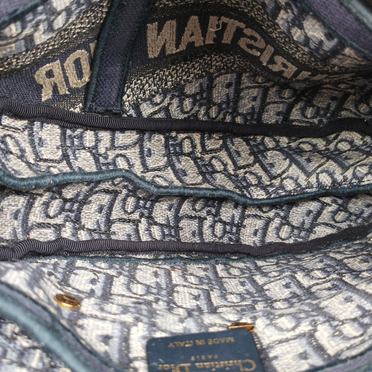 Secondhand Christian Dior Saddle Navy Jacquard  shoulderbag | stylenewstar