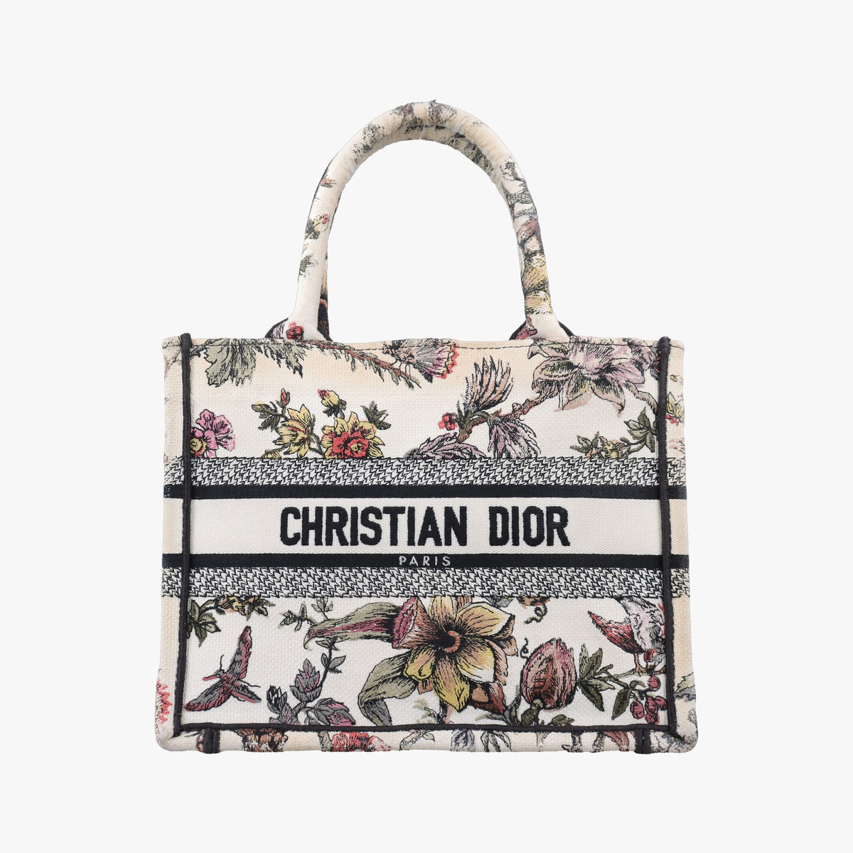 Pre-owned Christian Dior Book Tote White x Multicolour Jacquard  handbag | stylenewstar