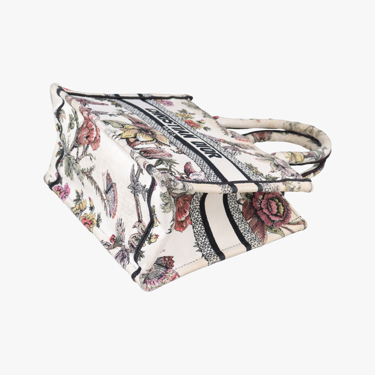 Pre-owned Christian Dior Book Tote White x Multicolour Jacquard  handbag | stylenewstar