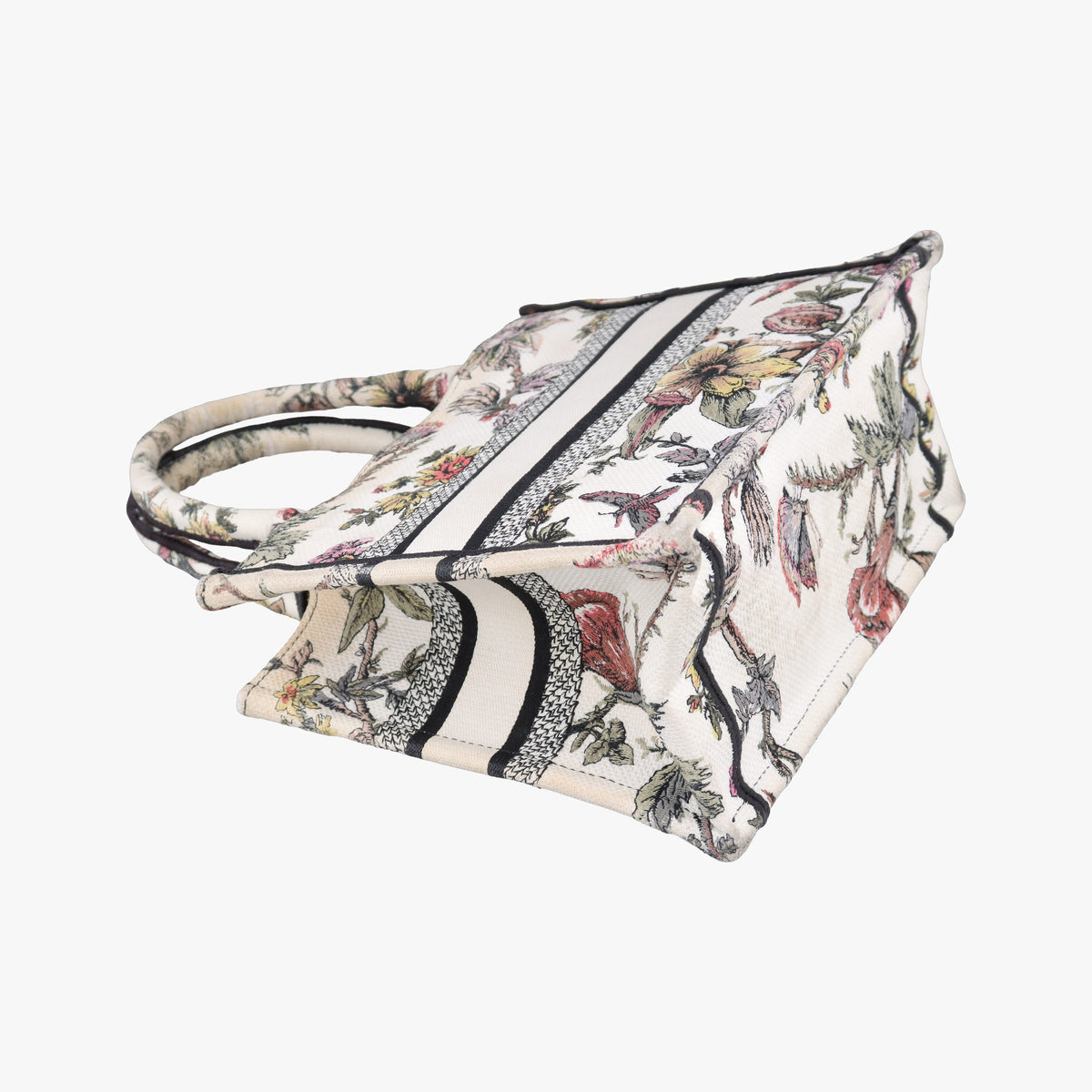 Pre-owned Christian Dior Book Tote White x Multicolour Jacquard  handbag | stylenewstar