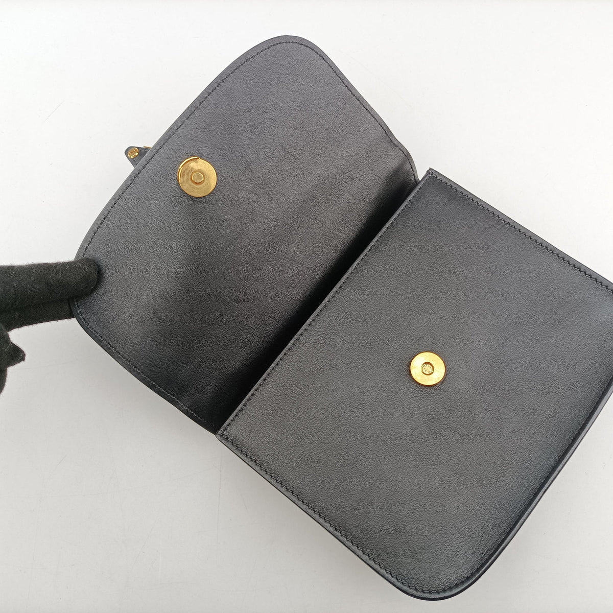 Secondhand VERSACE Virtus Black Leather  shoulderbag | stylenewstar