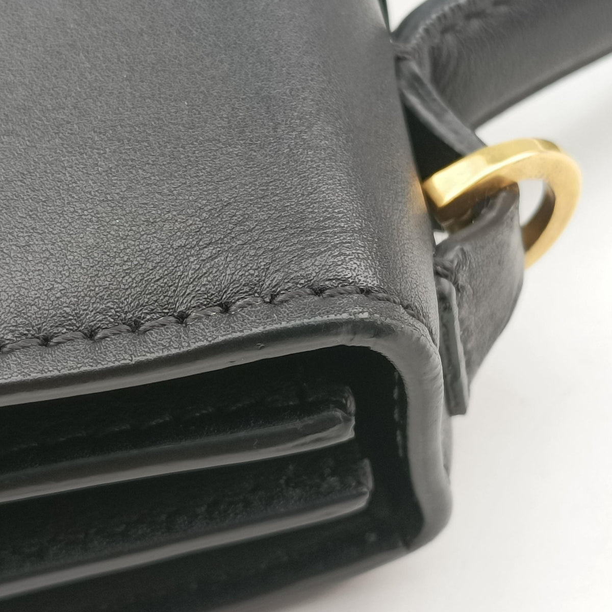 Secondhand VERSACE Virtus Black Leather  shoulderbag | stylenewstar