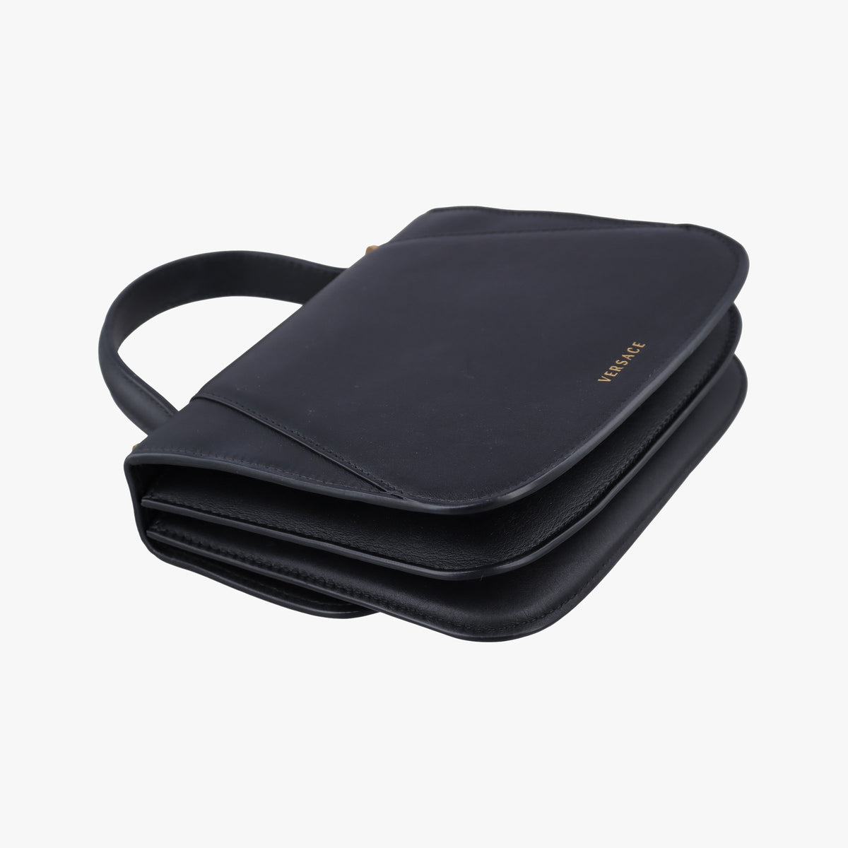 Secondhand VERSACE Virtus Black Leather  shoulderbag | stylenewstar