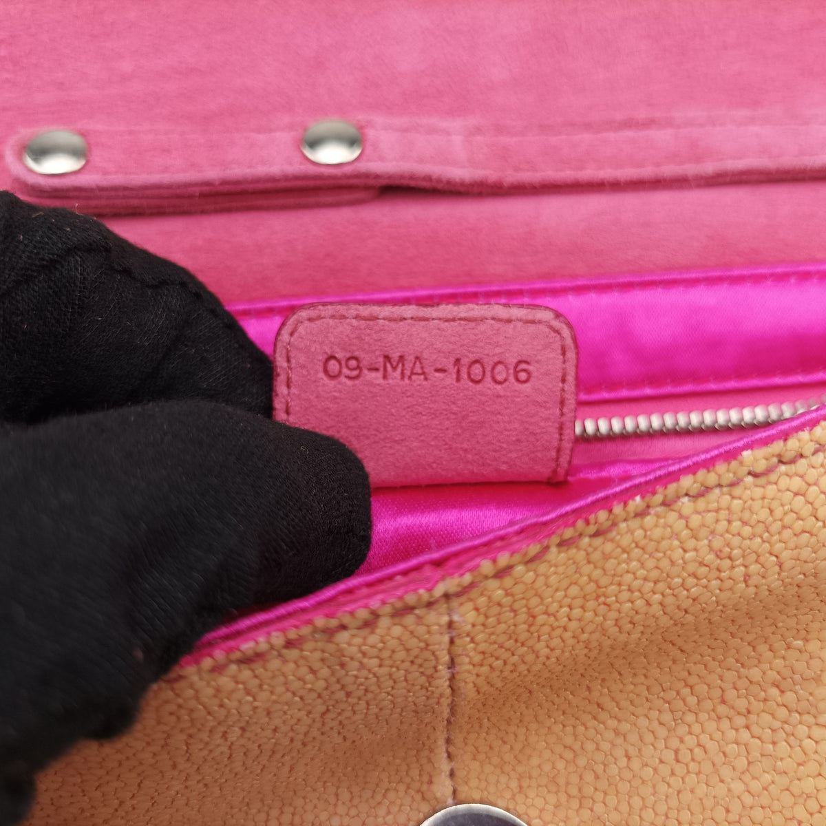 Pre-owned Christian Dior Double Saddle Pink Suede x Stingray  shoulderbag | stylenewstar