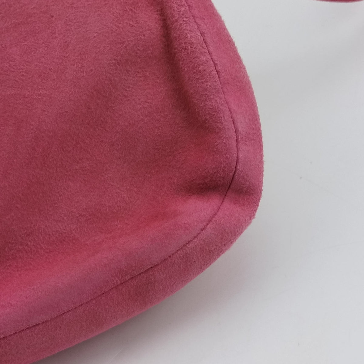 Pre-owned Christian Dior Double Saddle Pink Suede x Stingray  shoulderbag | stylenewstar