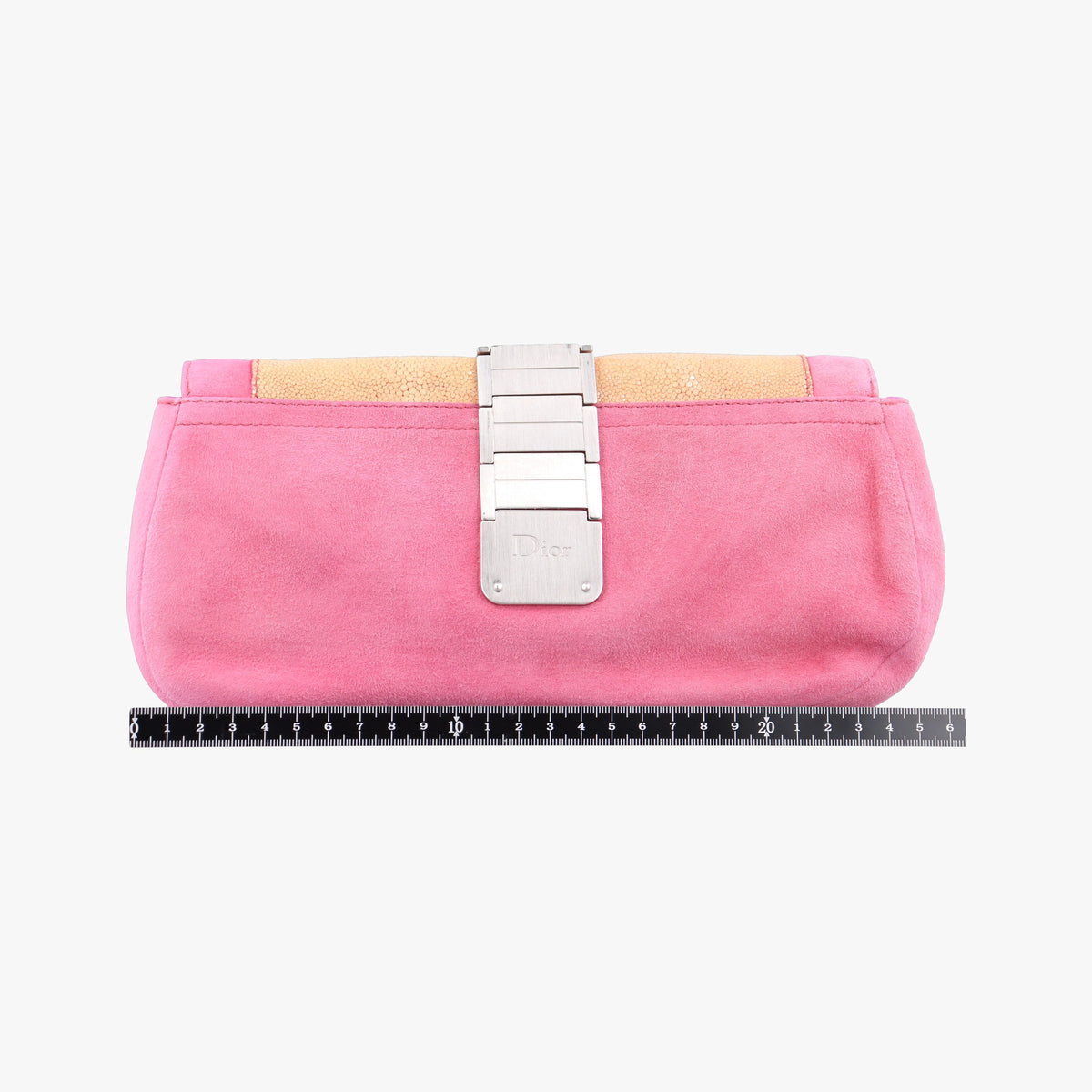 Pre-owned Christian Dior Double Saddle Pink Suede x Stingray  shoulderbag | stylenewstar