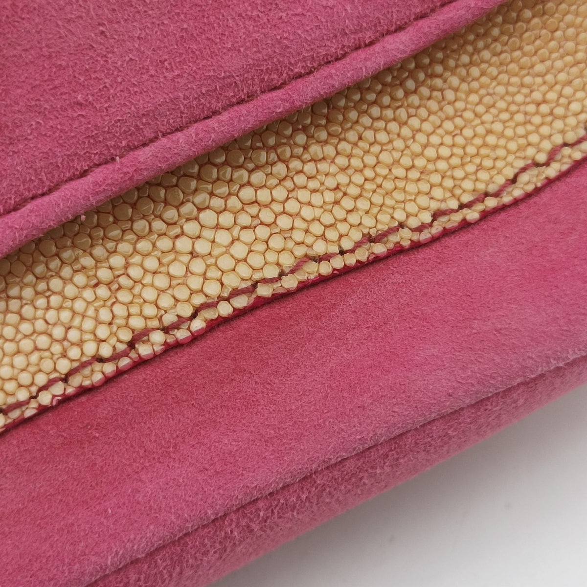 Pre-owned Christian Dior Double Saddle Pink Suede x Stingray  shoulderbag | stylenewstar